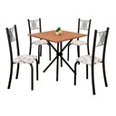 Ver imagem 2 de Conjunto de Mesa Tubular 70x70cm Tampo em MDF 4 Cadeiras Sara Preto/Arabesco/Txt