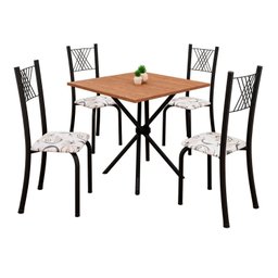 Conjunto de Mesa Tubular 70x70cm Tampo em Mdf 4 Cadeiras Sara - 2