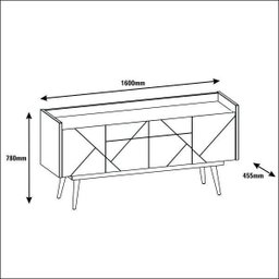 Buffet 4 Portas e 2 Gavetas 160cm Versátile Veneza - 7 Buffet 4 Portas e 2 Gavetas 160cm Versátile Veneza - 7