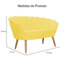 Ver imagem 5 de Namoradeira Sofá Pétala 2 lugares Suede Amarelo Visalar Móveis