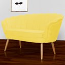 Ver imagem 3 de Namoradeira Sofá Pétala 2 lugares Suede Amarelo Visalar Móveis