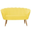 Ver imagem 1 de Namoradeira Sofá Pétala 2 lugares Suede Amarelo Visalar Móveis