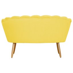 Namoradeira Sofá Pétala 2 lugares Suede Amarelo Visalar Móveis - 4