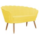 Ver imagem 2 de Namoradeira Sofá Pétala 2 lugares Suede Amarelo Visalar Móveis