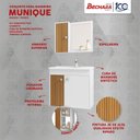 Ver imagem 3 de Conjunto Banheiro Munique Bechara Kit Gabinete com 2 Portas e Cuba e Armário com Espelho Bco/Rip