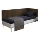 Ver imagem 2 de Cabeceira em L Estofada P Cama Box Solteiro Proteção Lateral:marrom