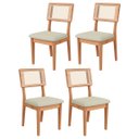 Ver imagem 1 de Kit 4 Cadeiras Estofadas com Encosto de Tela Freijó em 100% Mdf Cesare Escuro Dalla Costa