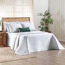 Ver imagem 5 de Kit Cobre Leito Colcha Quality Casal 3 Peças Percale 200 Fios Bordado - Branco