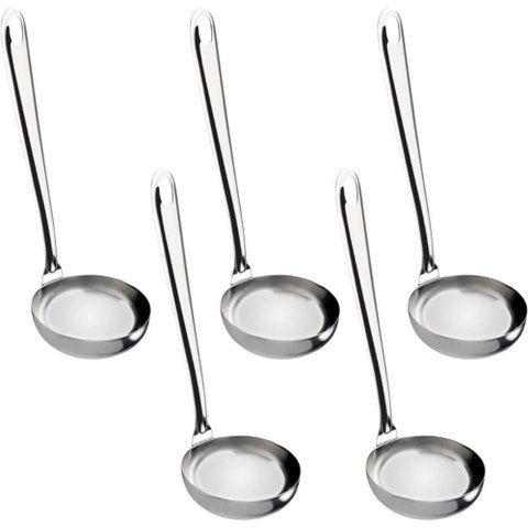 Kit 5 Conchas Inox Restaurante 20cm Molhos Feijão Sopa Caldos Taumer Cozinha Buffet