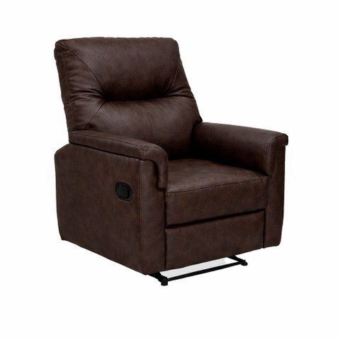 Poltrona Ravena Reclinável Courino Café - Sallar Home