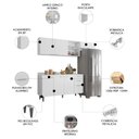 Ver imagem 2 de Armário de Cozinha com Tampo CP03 220cm Pérola Branco Z34 - Mpozenato