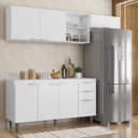 Ver imagem 1 de Armário de Cozinha com Tampo CP03 220cm Pérola Branco Z34 - Mpozenato