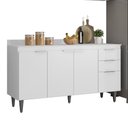 Ver imagem 5 de Armário de Cozinha com Tampo CP03 220cm Pérola Branco Z34 - Mpozenato