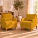 Ver imagem 1 de Kit 2 Poltronas Decorativas Serena Suede para Sala Recepção Escritório Conforto Luxo Contemporâneas