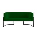 Ver imagem 5 de Kit 2 Poltronas + Sofá 2 Lugares Base de Metal Black Balaqui Cor:verde