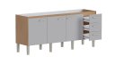 Ver imagem 3 de Gabinete Cozinha Mdf/mdp 1,74m Elegante 8 Pés e Amplo Espaço:jequitibá/nude