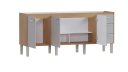 Ver imagem 2 de Gabinete Cozinha Mdf/mdp 1,74m Elegante 8 Pés e Amplo Espaço:jequitibá/nude