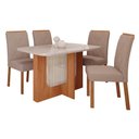 Ver imagem 1 de Conjunto de Mesa Cimol Louise 130x80cm com 4 Cadeiras Fernanda - Cinamomo/off White/bege