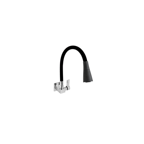 Torneira Bica Movel Top Flex Quadrada Gourmet Parede 7300 Preta C-70