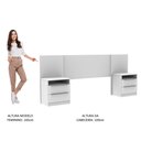 Ver imagem 4 de Cabeceira Extensível Madesa com 2 Mesas de Cabeceira Branco Cor:branco