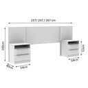 Ver imagem 3 de Cabeceira Extensível Madesa com 2 Mesas de Cabeceira Branco Cor:branco
