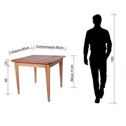 Conjunto Mesa com 4 Cadeiras 90cm Emanuela - 2