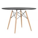 Ver imagem 1 de Kit - Mesa Redonda Eames 120 Cm Preto + 4 Cadeiras Eiffel Dsw Preto