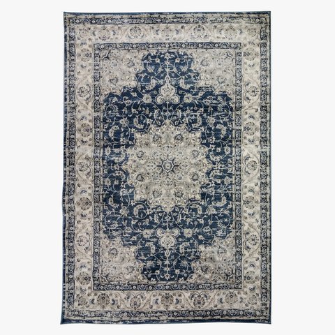 Tapete Sala Nain Blue 200x250cm Industrializado Estilo Persa Azul