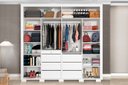 Ver imagem 4 de Guarda Roupa Casal 100% MDF California Porta Correr c/Espelho 7 Gavetas Canela/Off-White Carmolar