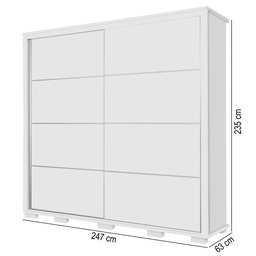 Guarda Roupa Casal 100% Mdf California Porta Correr C/Espelho 7 Gavetas Canela/Off-White Carmolar - 8