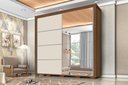 Ver imagem 7 de Guarda Roupa Casal 100% MDF California Porta Correr c/Espelho 7 Gavetas Canela/Off-White Carmolar