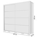 Ver mais imagens de Guarda Roupa Casal 100% MDF California Porta Correr c/Espelho 7 Gavetas Canela/Off-White Carmolar