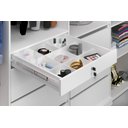Ver imagem 3 de Guarda Roupa Casal 100% Mdf California Porta Correr C/Espelho 7 Gavetas Canela/Off-White Carmolar