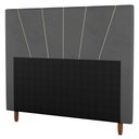 Ver imagem 1 de Cabeceira Cama Box Casal King Size Dallas 195cm Linho Cinza - Desk Design