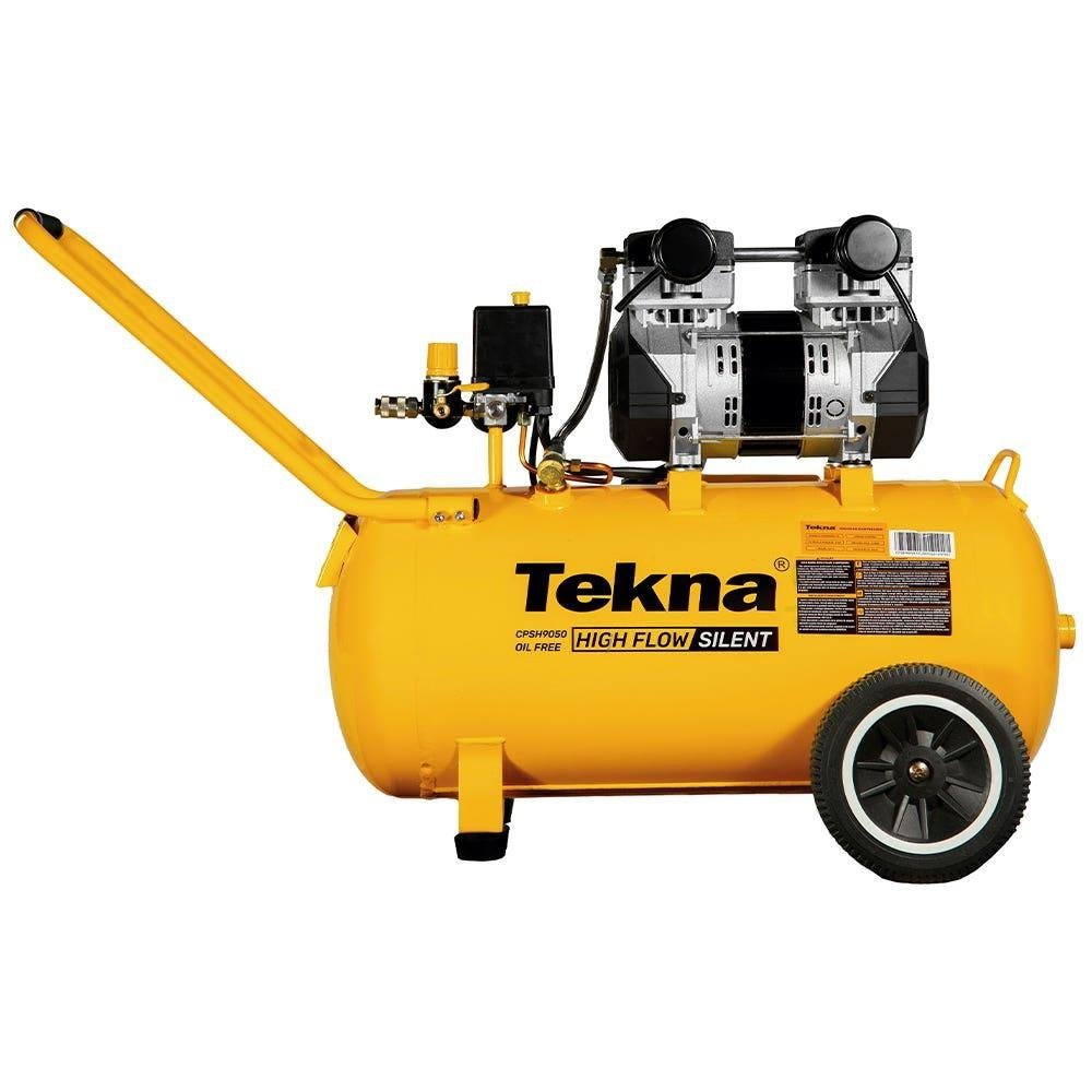 Compressor De Ar 2,5 hp 50 Litros Silencioso 9,1 Pés Isento de Óleo 1012303 TEKNA-110V - 4