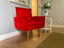 Ver imagem 2 de Kit 02 Poltronas Opala 1 Puff Opala Varias Cores Suede Bela-móveis:vermelho