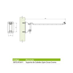 Suporte de Cabides Spin Fgvtn Cinza Cromo - 72972411 - 3
