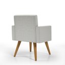 Ver imagem 4 de Kit 8 Poltronas Decorativa Cadeira Escritório Recepção Linho Cor:Linho Cinza Claro
