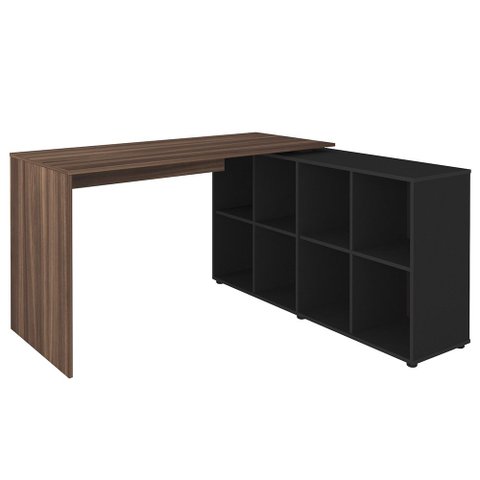 Mesa Escrivaninha em L 140x130cm 8 Nichos Eron A06 - Mpozenato