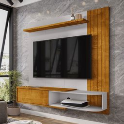 Painel para Tv até 55 Polegadas Paraty 1 Porta Naturalle/off White - Móveis Bechara - 1