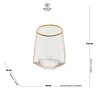 Conjunto 02 Copos Baixos de Cristal com Borda Dourada 550ml - 5