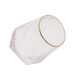 Conjunto 02 Copos Baixos de Cristal com Borda Dourada 550ml - 2