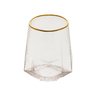 Conjunto 02 Copos Baixos de Cristal com Borda Dourada 550ml - 1
