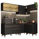 Ver imagem 1 de Cozinha Completa de Canto Preto Reims Madesa