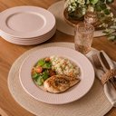 Ver imagem 6 de Jogo 12 Pratos Rasos 27cm Melamina Bege Aveline Lyor Lanches Refeições Restaurante Buffet