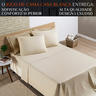 Conjunto de Lencol Casal King Size Casa Blanca 100%algodao Super Macio:caqui - 2