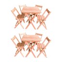 Ver imagem 1 de Combo 2 Jogos de Mesa 70x70 Dobrável com 4 Cadeiras Madeira Liso / Cru