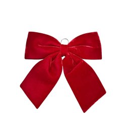 Laço Vermelho Aveludado Enfeite Natal Vila Natalina 35cm 45cm e 60cm Tamanho:g - 1