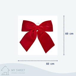 Laço Vermelho Aveludado Enfeite Natal Vila Natalina 35cm 45cm e 60cm Tamanho:g - 3