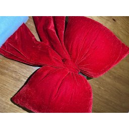 Laço Vermelho Aveludado Enfeite Natal Vila Natalina 35cm 45cm e 60cm Tamanho:g - 4